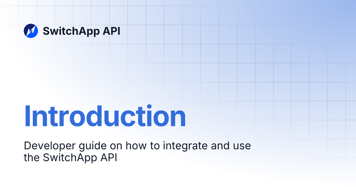 Introduction | SwitchApp API